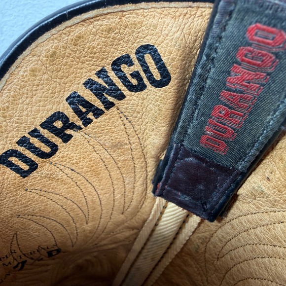 Durango Burgundy Red Leather Western Cowboy Boots Men 7.5 Women 9-9.5 - Picture 12 of 12